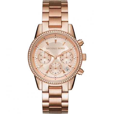 michael kors heart watch rose gold|michael kors ritz chronograph.